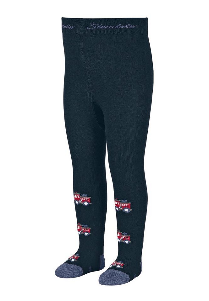 Sterntaler® Strumpfhose Strumpfhose Feuerwehr 100 DEN (1 St) Strumpfhose Feuerwehr - Winterstrumpfhose Blau Grau - Babystrumpfhose, Strumpfhose Auto - Kinderstrumpfhose mit Feuerwehr-Muster - gemustert Winter Strumpfhosen mit Vollplüsch - Winter-Strumpfhose von Sterntaler®