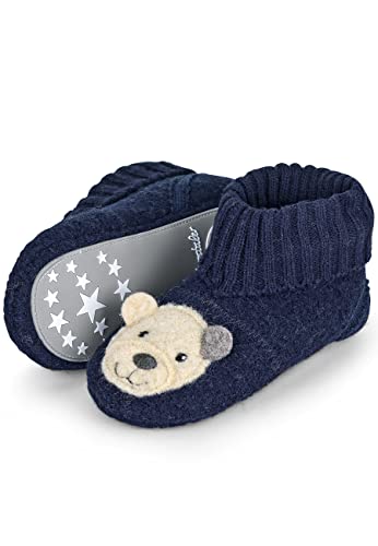 Sterntaler Jungen Hausschuhe Baby Hausschuh Filz Eisbär Elia, Marine, 18 EU von Sterntaler