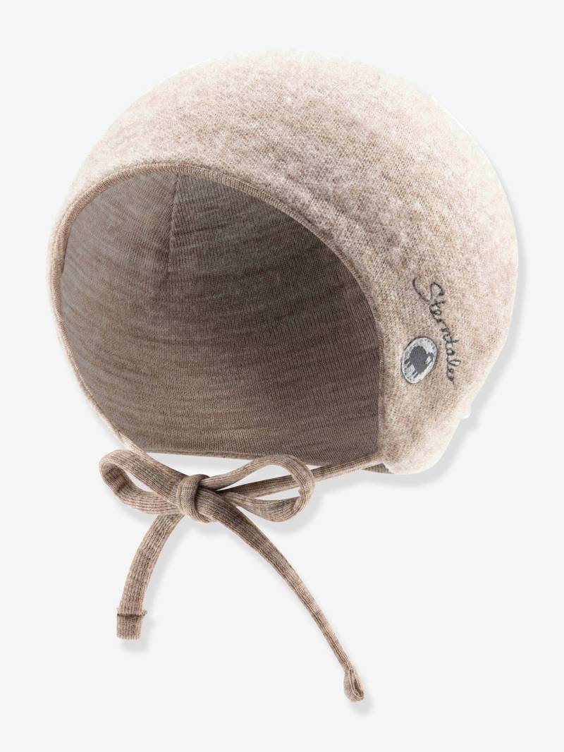 Mütze mit Bindeband aus Merinowolle Kinder Sterntaler sandfarben von Sterntaler