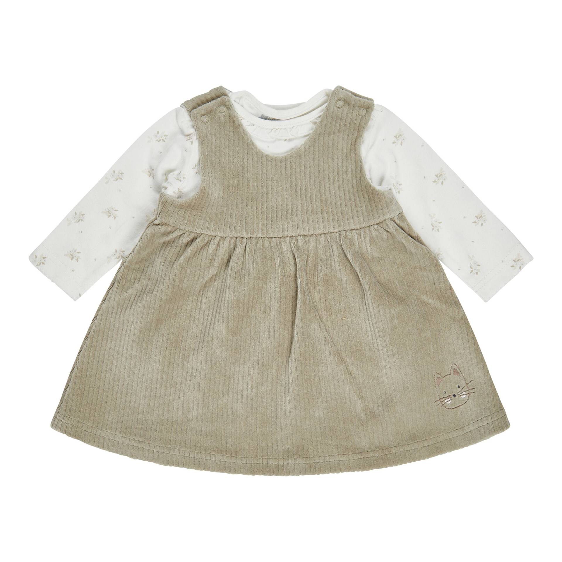 Sterntaler 2-tlg. Set Nicki-Kleid ohne Arm und Shirt langarm Cordoptik Blumen von Sterntaler