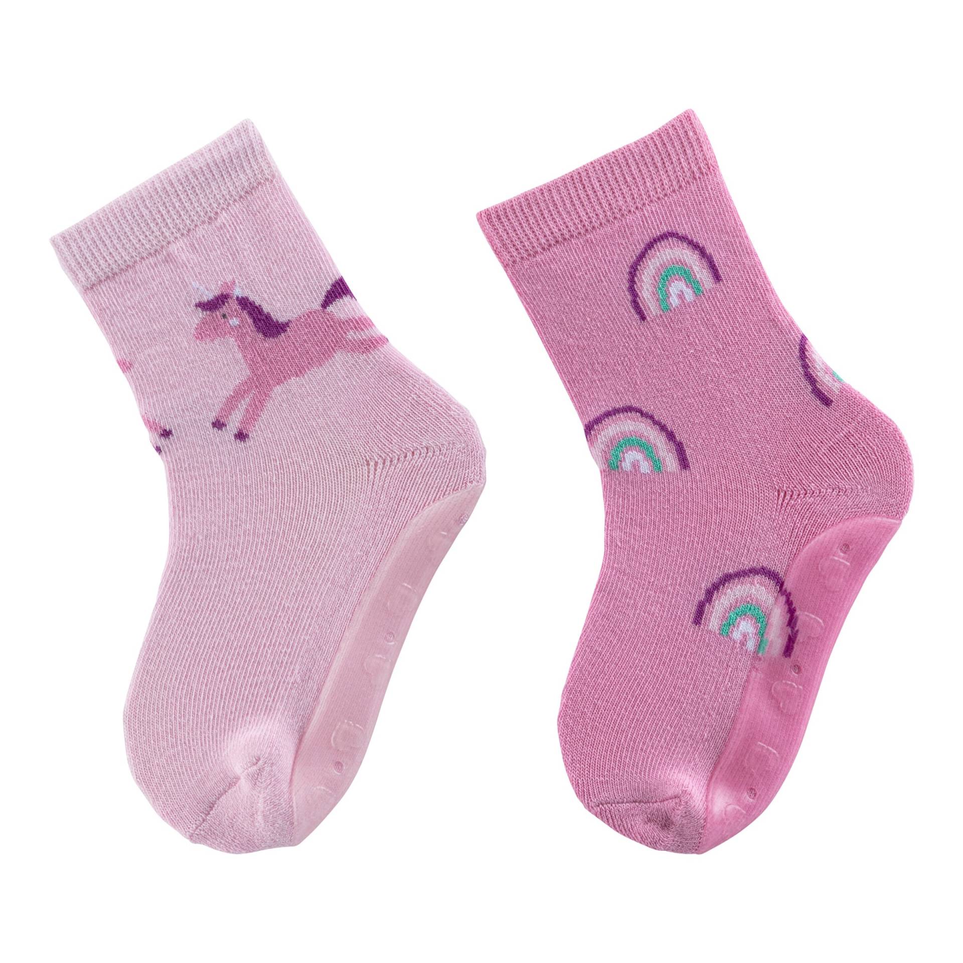 Sterntaler 2er-Pack ABS-Socken Fliesen Flitzer Einhorn Regenbogen von Sterntaler