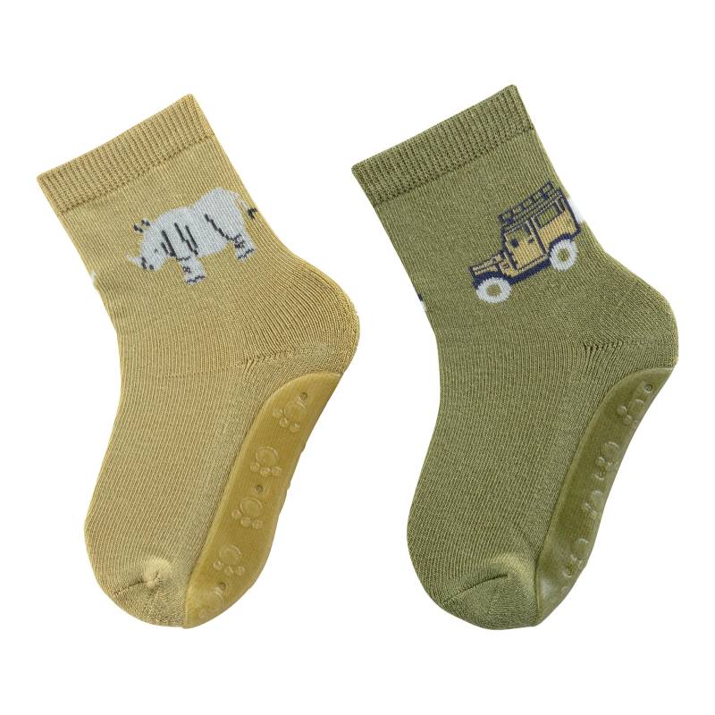 Sterntaler 2er-Pack ABS-Socken Fliesen Flitzer Nashorn Auto von Sterntaler