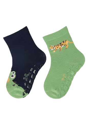 Sterntaler ABS -Socken 2er Pack Krokodil und Tiger für Jungen - Babysocken mit Anti -Rutsch -Noppen auf der Sohle - Antirutsch Socken für Babys im Set mit Motiv - marine, 22 von Sterntaler
