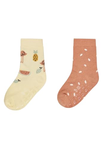 Sterntaler ABS Socken Doppelpack Motiv Flamingo - Baby Stoppersocken - ABS-Motiv auf Sohle - Krabbelsöckchen - Baby und Kinderstrümpfe, vanille, Größe 26 von Sterntaler