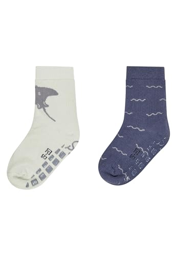 Sterntaler ABS Socken Doppelpack Motiv Rochen und Wellen - Kinder Stoppersocken - ABS-Motiv auf Sohle - Krabbelsöckchen - Baby und Kinderstrümpfe, helltürkis, Größe 20 von Sterntaler