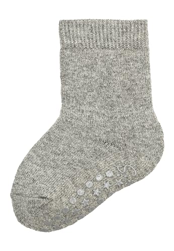Sterntaler ABS Socken aus Wolle - Kinder Stoppersocken mit Innenfutter - ABS-Motiv auf Sohle - Krabbelsöckchen - Baby und Kinderstrümpfe, grau melange, Größe 22 von Sterntaler