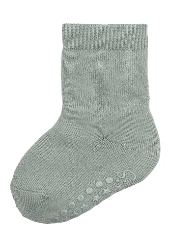 Sterntaler ABS Socken aus Wolle - Kinder Stoppersocken mit Innenfutter - ABS-Motiv auf Sohle - Krabbelsöckchen - Baby und Kinderstrümpfe, steingrün, Größe 24 von Sterntaler