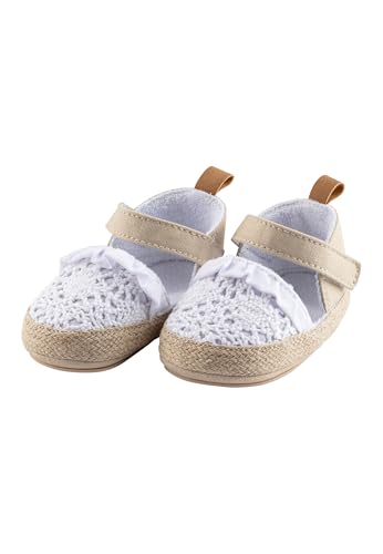 Sterntaler Baby Ballerinas Spitze - Baby Schuhe aus Canvas und Spitze mit Klettverschluss - Kleinkind Mädchen Schuhe mit Rutschfester Sohle, weiß, Größe 16 von Sterntaler