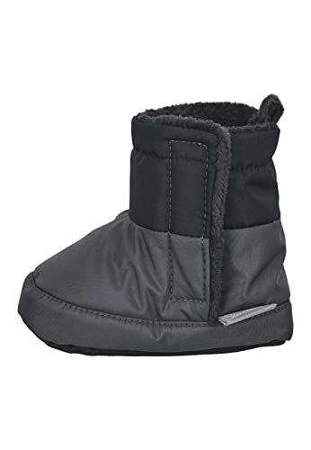 Sterntaler Baby Jungen 2-farbig Babyschuh - Babystiefel, Babystiefelchen - Mid-Top Babyschuh mit Kunststoff Sohle rutschfest - dunkelgrau, 17/18 von Sterntaler