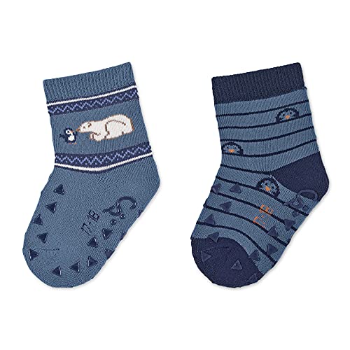 Sterntaler Baby-Jungen ABS-Krabbelsöckchen DP Eisbär Hausschuh-Socken, Mittelblau, 20 von Sterntaler