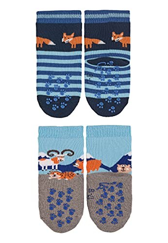 Sterntaler Baby-Jungen ABS-Krabbelsöckchen DP Fuchs Hausschuh-Socken, Marine, 18 von Sterntaler