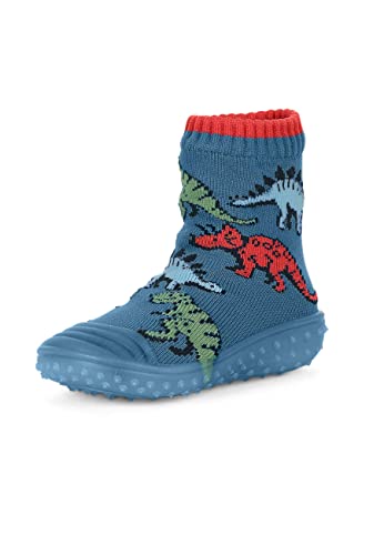 Sterntaler Baby Jungen Adventure Socks Kinder Adventure-Socks Dinos Strümpfe - Wasserfeste Socken - mit Dino Motiv und Gummisohle - mittelblau, 21/22 von Sterntaler