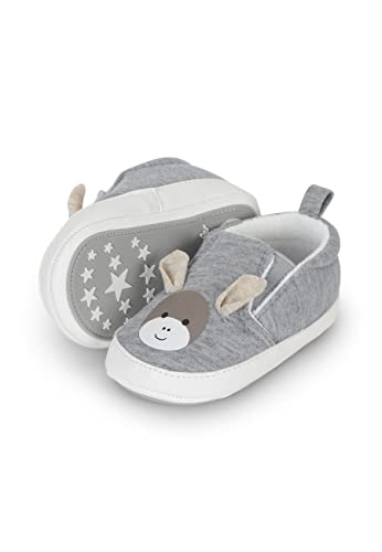 Sterntaler Baby Jungen Baby Schuhe Babyschuh Emmi - Babyschuhe, Krabbelschuhe Baby, Baby Schuhe - aus Baumwollstoff - hellgrau,19/20 EU von Sterntaler