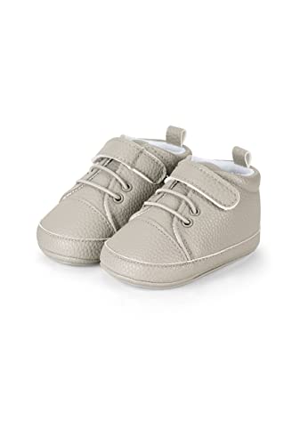 Sterntaler Baby Jungen Baby Sneaker Baby-Schuh - Baby Sneaker, Babyschuhe - Low-Top Babyschuh mit Kunststoff Sohle - hellgrau, 21/22 von Sterntaler