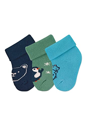 Sterntaler Baby Jungen Baby Socken Erstlingssöckchen 3er-Pack Bär Strümpfe - Socken Baby - mit Bär Motiv und Vollplüsch - marine von Sterntaler