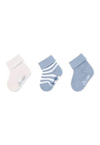 Sterntaler Baby Jungen Baby Socken GOTS Söckchen 3er-Pack Ringel Strümpfe - Socken Baby - mit Ringel Motiv und uni - bleu, 14 von Sterntaler