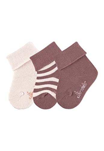 Sterntaler Baby Jungen Baby Socken GOTS Söckchen 3er-Pack Ringel Strümpfe - Socken Baby - mit Ringel Motiv und uni - braun, 14 von Sterntaler