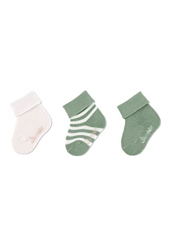 Sterntaler Baby Jungen Baby Socken GOTS Söckchen 3er-Pack Ringel Strümpfe - Socken Baby - mit Ringel Motiv und uni - grün, 18 von Sterntaler