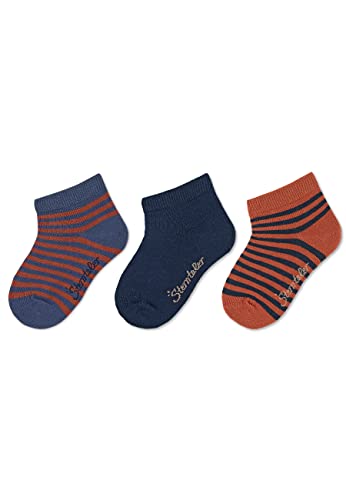 Sterntaler Baby Jungen Baby Socken Kurz-Söckchen 3er Pack Ringel - Socken Baby, Babysöckchen, Babysocken - aus Baumwolle - blau, 18 von Sterntaler