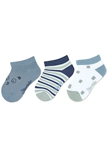 Sterntaler Baby Jungen Baby Socken Sneaker-Söckchen 3er Pack Bambus - Socken Baby, Babysöckchen - aus Bambuszellstoff - bleu, 18 von Sterntaler