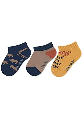 Sterntaler Baby Jungen Baby Socken Sneaker-Söckchen 3er Pack Planet - Socken Baby, Babysöckchen, Babysocken - aus Baumwolle - marine, 18 von Sterntaler