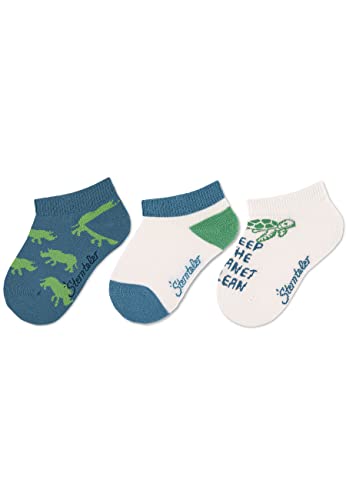 Sterntaler Baby Jungen Baby Socken Sneaker-Söckchen 3er Pack Planet - Socken Baby, Babysöckchen - aus Baumwolle - mittelblau, 18 von Sterntaler