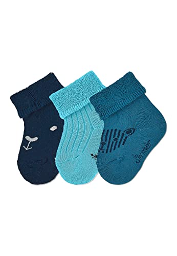 Sterntaler Baby Jungen Baby Socken Söckchen 3er-Pack Bär Strümpfe - Socken Baby, Babysöckchen - mit Bär Motiv und Vollplüsch - marine, 18 von Sterntaler