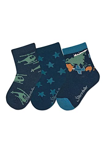 Sterntaler Baby Jungen Baby Socken Söckchen 3er-Pack Hubschrauber Strümpfe - Socken Baby - mit Hubschrauber, Sterne und Flugzeug - marine, 18 von Sterntaler