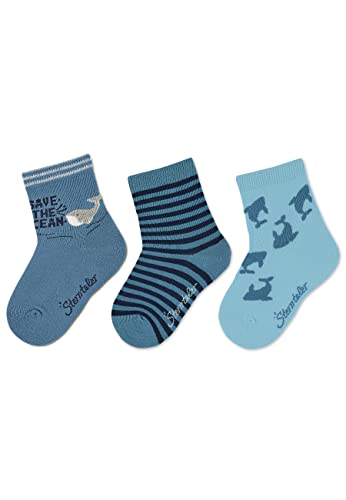 Sterntaler Baby Jungen Baby Socken Söckchen 3er Pack Meer - Socken Baby, Babysöckchen, Babysocken - aus Baumwolle - marine, 18 von Sterntaler