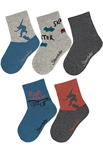 Sterntaler Baby - Jungen Baby Socken Söckchen 5er-pack, Hellgrau Meliert, 18 von Sterntaler