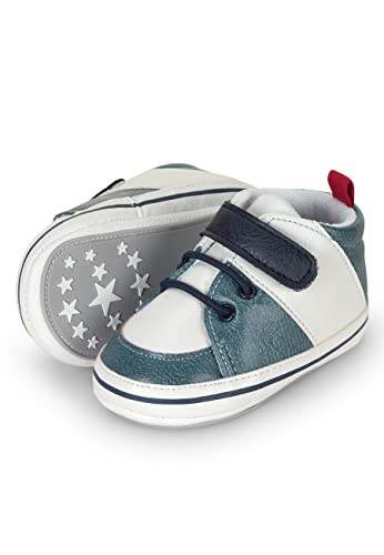 Sterntaler Baby Jungen Babyschuh Colormix - Babyschuhe, Krabbelschuhe Baby - mit rutschfester Sohle - mittelblau, 18 von Sterntaler