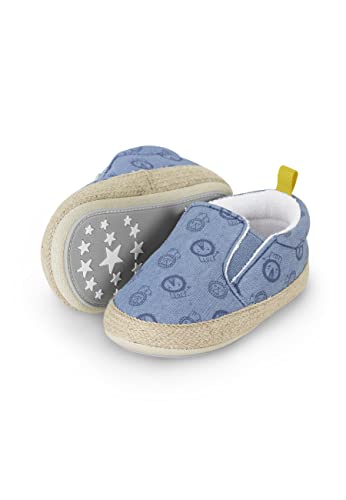 Sterntaler Baby Jungen Baby Schuhe Babyschuh Löwe - Babyschuhe, Krabbelschuhe Baby, Baby Schuhe - mit Gummizug - mittelblau, 17/18 EU von Sterntaler