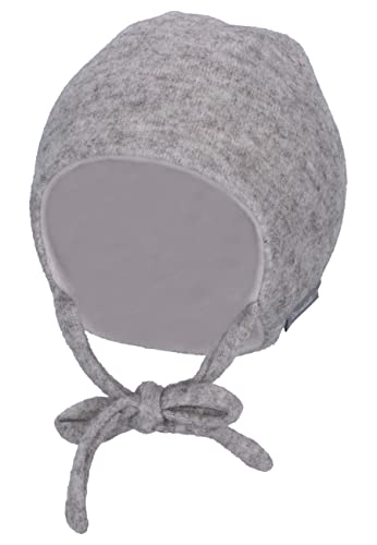 Sterntaler Baby Jungen Beanie Baby Beanie Melange Mütze - Beanie Baby - aus Strickfleece mit Ohrenklappen und Bindeband - grau, 39 von Sterntaler