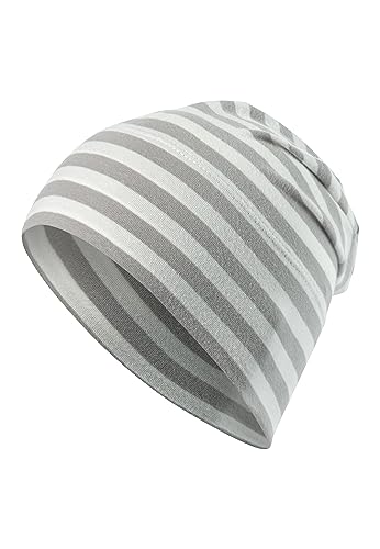 Sterntaler Baby Jungen GOTS Slouch-Beanie Mütze - Kinderbeanie aus Singlejersey Mit Streifen, Hellgrau, Größe 35 von Sterntaler
