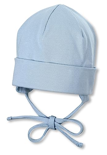 Sterntaler Baby Jungen Beanie Baby Organic Cotton Beanie - Beanie Baby, Kinderbeanie, Babymütze - aus Baumwolle mit Bindeband - bleu, 35 von Sterntaler