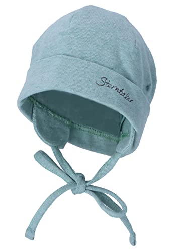 Sterntaler OCS Beanie melange - weiche Beanie Mütze aus Melange Singlejersey (Bio) - Unisex Kopfbedeckung mit Ohrenklappen - Baby und Kinder Übergangsmütze zum Binden - steingrün, Größe 45 Sterntaler OCS Beanie melange - weiche Beanie Mütze aus Melange Singlejersey (Bio) - Unisex Kopfbedeckung mit Ohrenklappen - Baby und Kinder Übergangsmütze zum Binden - steingrün, Größe 45 von Sterntaler