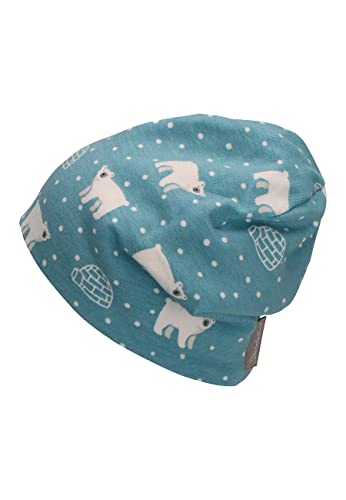 Sterntaler Baby Jungen Beanie Baby Slouch-Beanie Eisbär Mütze - Beanie Baby, Kinderbeanie - gefüttert mit Baumwoll Fleece - himmelblau, 37 von Sterntaler