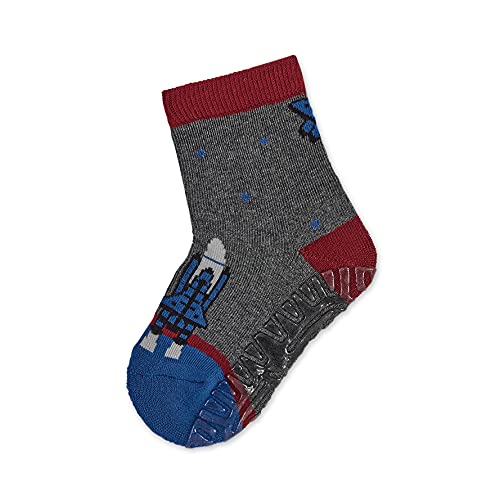 Sterntaler Baby-Jungen FLI AIR Rakete Hausschuh-Socken, Anthrazit Mel, 17/18 von Sterntaler