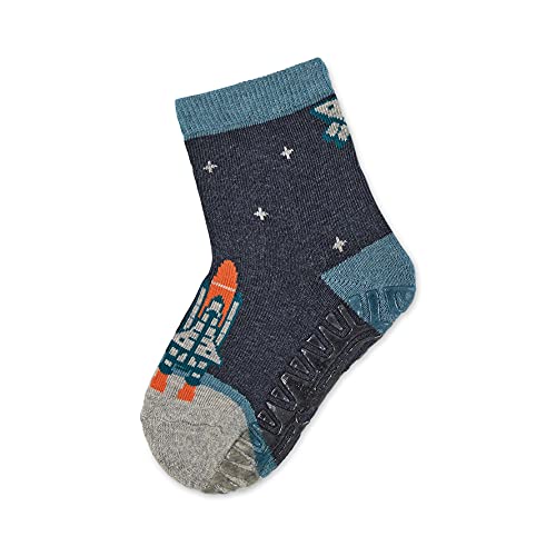 Sterntaler Baby-Jungen FLI AIR Rakete Hausschuh-Socken, Blau Mel, 18 von Sterntaler