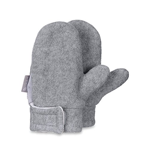 Sterntaler Fäustling mit Daumen, aus Microfleece mit Klettverschluss, gefüttert - unisex Accessoires für Babys & Kleinkinder - weich, warm und bequem, langlebig - silber melange, Gr. 1 von Sterntaler