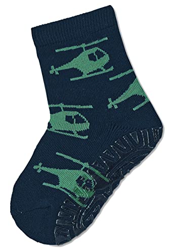 Sterntaler Baby Jungen Fliesen Socken Baby FLI AIR Hubschrauber Strümpfe - Fliesen Rutsch Socken Baby - mit Hubschrauber Motiv - marine, 20 von Sterntaler