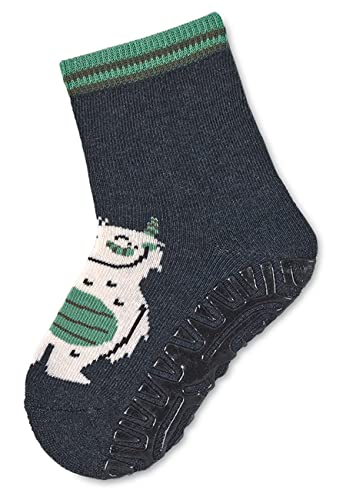 Sterntaler Baby Jungen Fliesen Socken Baby FLI AIR Yeti Strümpfe meliert - Fliesen Rutsch Socken Baby - mit Yeti Motiv und Vollplüsch - blau, 18 von Sterntaler