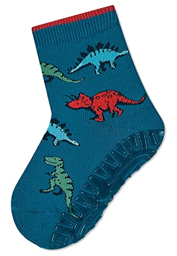 Sterntaler Baby Jungen Fliesen Socken Baby FLI Soft Dinos Strümpfe meliert - Fliesen Rutsch Socken Baby - mit Dinos und Vollplüsch - tintenblau, 18 von Sterntaler