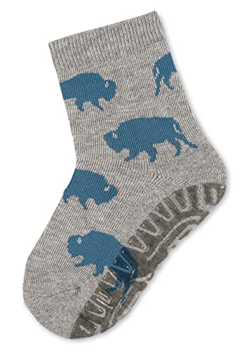 Sterntaler Baby - Jungen Fliesen Socken Baby Fli Fli Air Bison, Hellgrau Meliert, 18 von Sterntaler