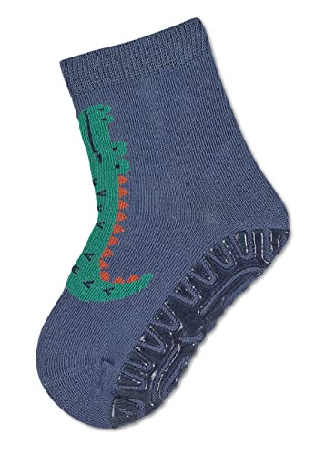 Sterntaler Baby Jungen Fliesen Socken Baby Fli Fli SUN Krokodil - Fliesen Rutsch Socken Baby - aus Baumwolle (pflegeleicht) - blau, 18 von Sterntaler