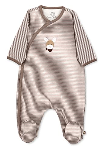 Sterntaler Baby Jungen Strampler GOTS Einteiler Emmi Strampler - Strampler Baby, Babystrampler - aus geringeltem Single Jersey - braun, 68 von Sterntaler