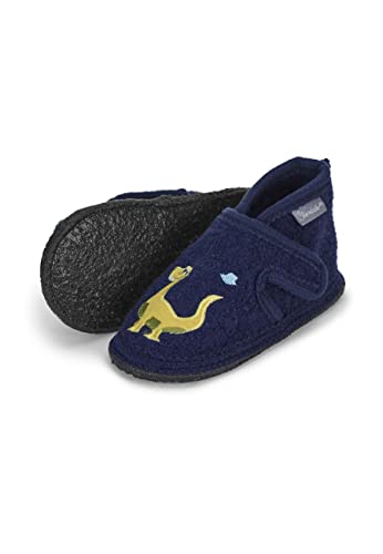 Sterntaler Baby Jungen Hausschuhe Baby Hausschuhe Dino Babyschuh - Hausschuhhe Baby - Low-Top Babyschuh mit Kunststoff Sohle - marine, 18 von Sterntaler