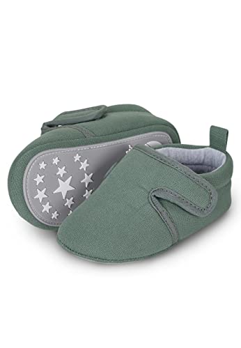 Sterntaler Baby Jungen Krabbelschuhe Baby Babykrabbelschuh - Krabbelschuhe Baby, Baby Schuhe - mit rutschfester Sohle - dunkelgrün, 19/20 von Sterntaler