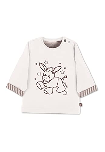 Sterntaler Baby Jungen Langarmshirt Baby GOTS Langarm-Shirt Emmi Druck - Baby Shirt Langarm - mit Esel Druck und Knopf - beige, 50 von Sterntaler