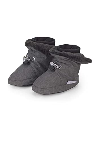 Sterntaler Baby Jungen Melange Babyschuh - Babystiefel, Babystiefelchen - Mid-Top Babyschuh mit Gummi Sohle - anthrazit meliert, 18 von Sterntaler